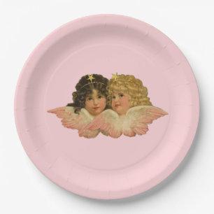Victorian Angels Blush Pink Paper Plate