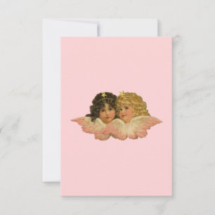 Victorian Angels Blush Pink Thank You Card