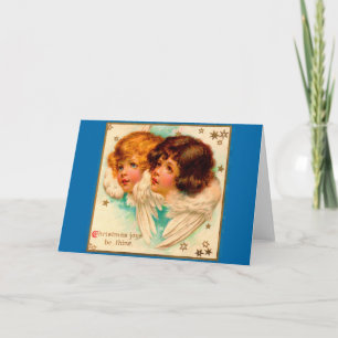 Victorian angels Christmas Joys Be Thine Card