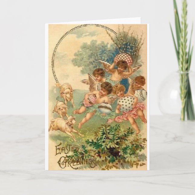 Victorian Angels Easter Greeting Card (Front)