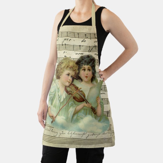 Victorian Angels Violin and Sheet Music Apron (Insitu)