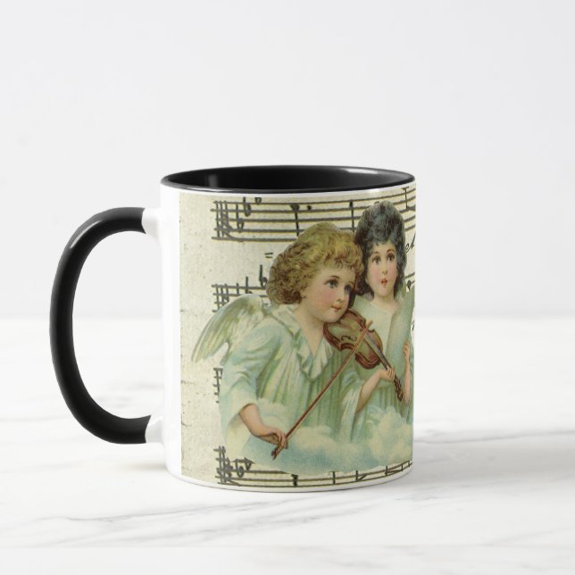 Victorian Angels Violin and Sheet Music Mug (Left)