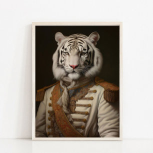 Victorian Animal Portrait, Dressed Animal Print, R Poster