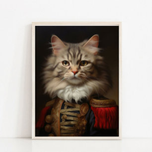 Victorian Animal Portrait, Royal Cat Poster, Royal Poster