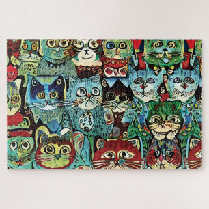 Victorian Anthropomorphic Cats In Earthy Colours Jigsaw Puzzle