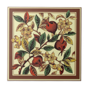 Victorian Antique Roses Rose Hips Repro Print Ceramic Tile