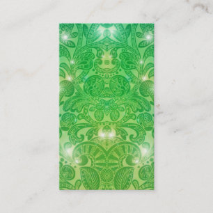 Victorian Arabesque, ALAMEDA in Green Business Card