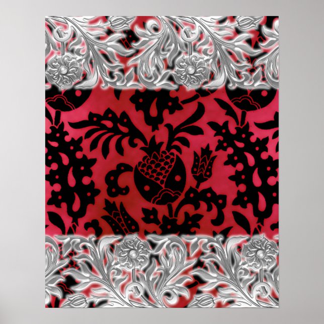 Victorian Arabesque, POMEGRANATE NOUVEAU Poster (Front)