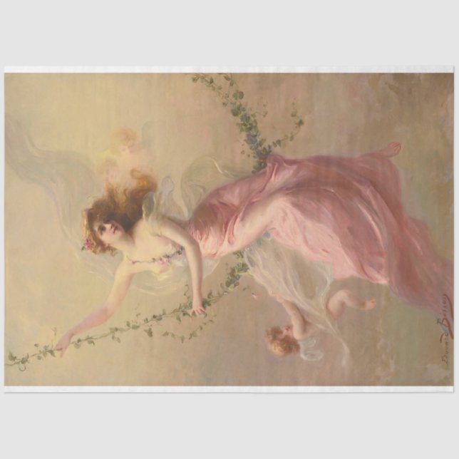 Victorian Art, Decoupage Decoupaging, Vintage,  Tissue Paper (Front)