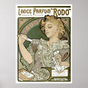 Victorian Art Nouveau Alphonse Mucha Perfume Ad Poster