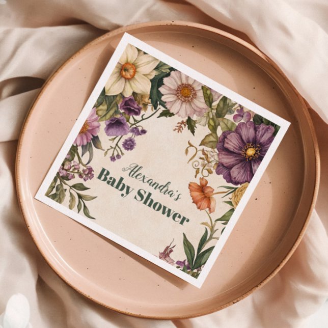 Victorian Art Nouveau Baby Shower Baby Shower Napkin (Creator Uploaded)