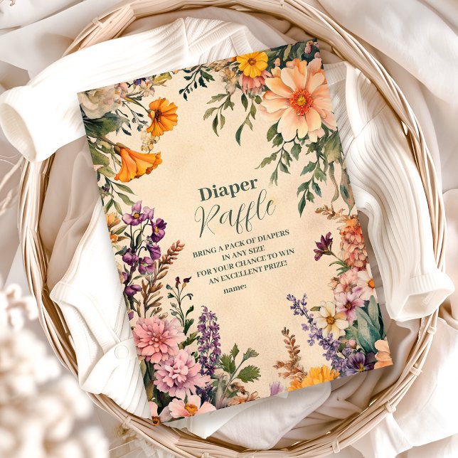Victorian Art Nouveau Baby Shower Diapper Raffle Enclosure Card (Creator Uploaded)