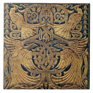 Victorian Art Nouveau Peacock Book Cover Ceramic Tile