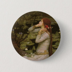 Victorian Art, Ophelia by the Pond by Waterhouse 6 Cm Round Badge