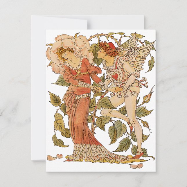 Victorian Art, Rose by Walter Crane Invitation (Front)
