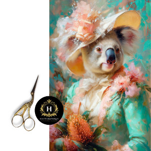 Victorian Australian Lady Koala Decoupage Tissue Paper