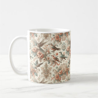 Victorian Aviary: A Pastel Garden Coffee Mug