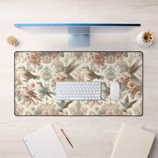 Victorian Aviary: A Pastel Garden Desk Mat