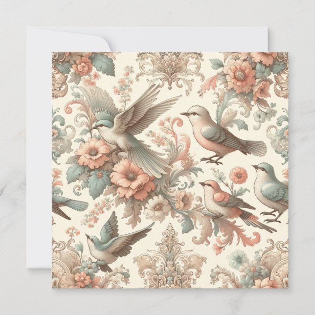 Victorian Aviary: A Pastel Garden Invitation (Front)
