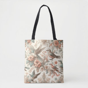 Victorian Aviary: A Pastel Garden Tote Bag