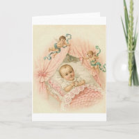 Victorian Baby And Angels Greeting Card