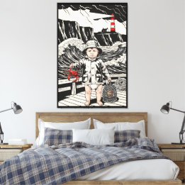 Victorian Baby - Funny Baby Sea Fisherman Canvas Print