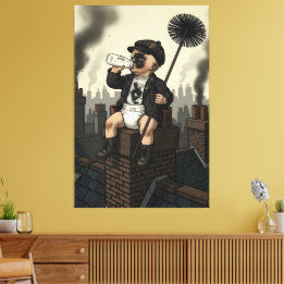 Victorian Baby Funny Chimney Sweep Theme Canvas Print