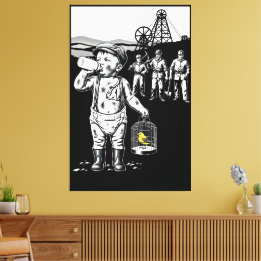 Victorian Baby Funny Coal Miner Theme Canvas Print