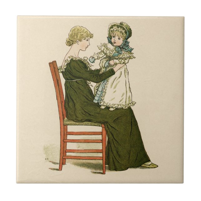 Victorian Baby Greenaway Mother Ceramic Tile (Front)