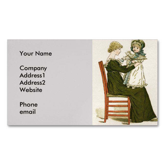Victorian Baby Greenaway Mother Magnetic Business Card (Front)