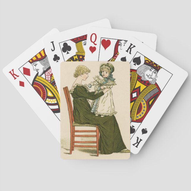 Victorian Baby Greenaway Mother Playing Cards (Back)
