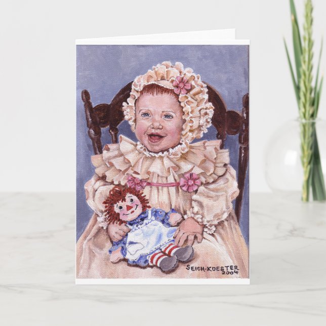 Victorian Baby with doll Card (Front)