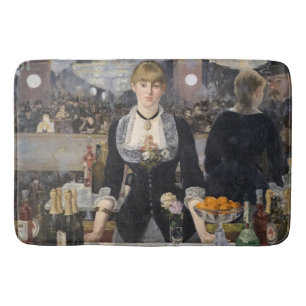 Victorian Barmaid Girl at Folies Bergere, France Bath Mat