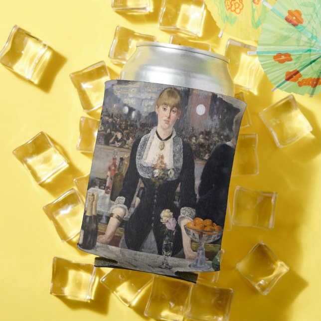 Victorian Barmaid Girl at Folies Bergere, France Can Cooler (In Situ Summer)