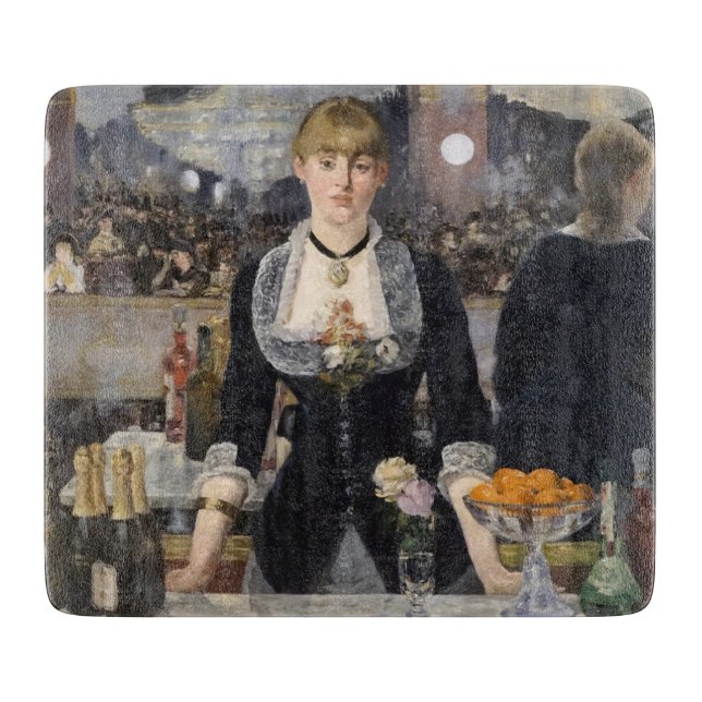 Victorian Barmaid Girl at Folies Bergere, France Cutting Board (Front)