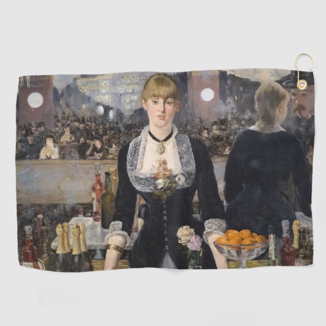 Victorian Barmaid Girl at Folies Bergere, France Golf Towel (Horizontal)