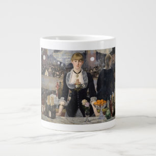 Victorian Barmaid Girl at Folies Bergere, France Large Coffee Mug