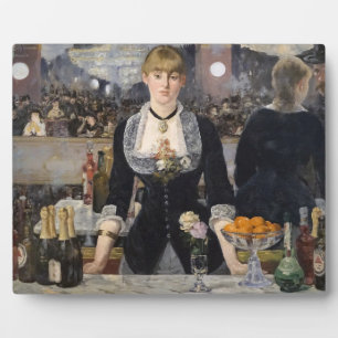 Victorian Barmaid Girl at Folies Bergere, France Plaque