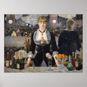 Victorian Barmaid Girl at Folies Bergere, France Poster