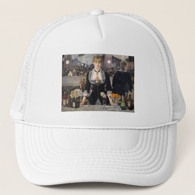 Victorian Barmaid Girl at Folies Bergere, France Trucker Hat (Front)