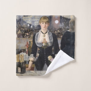 Victorian Barmaid Girl at Folies Bergere, France Wash Cloth