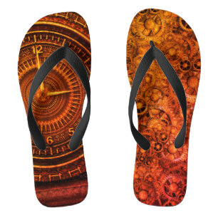 Victorian baroque clock steampunk brown thongs