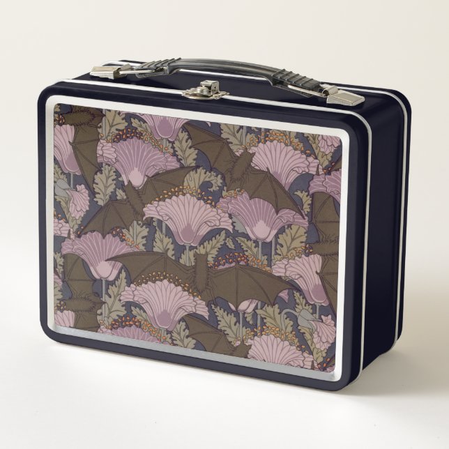Victorian Bat Metal Lunch Box (Front)