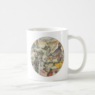 Victorian Bathing Beauty Kraken Vintage Surrealism Coffee Mug