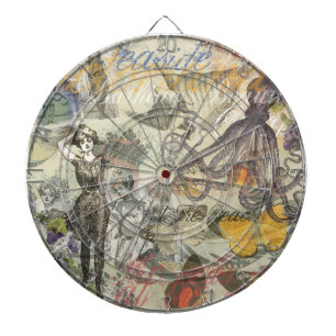 Victorian Bathing Beauty Kraken Vintage Surrealism Dartboard