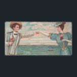 Victorian Beach Love Dressy Ocean Wedding Couple Desk Mat<br><div class="desc">Love at the Beach! This vintage image is based on an antique postcard with a man and and a woman reaching out their arms to touch hands</div>