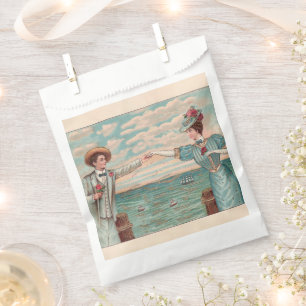 Victorian Beach Love Dressy Ocean Wedding Couple Favour Bag