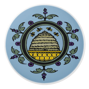 Victorian Bee and Hive Ceramic Knob
