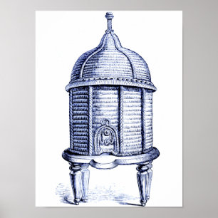 Victorian Beehive Blue Tint Poster
