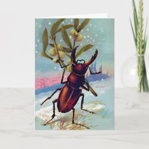 Victorian Beetle Holiday Card